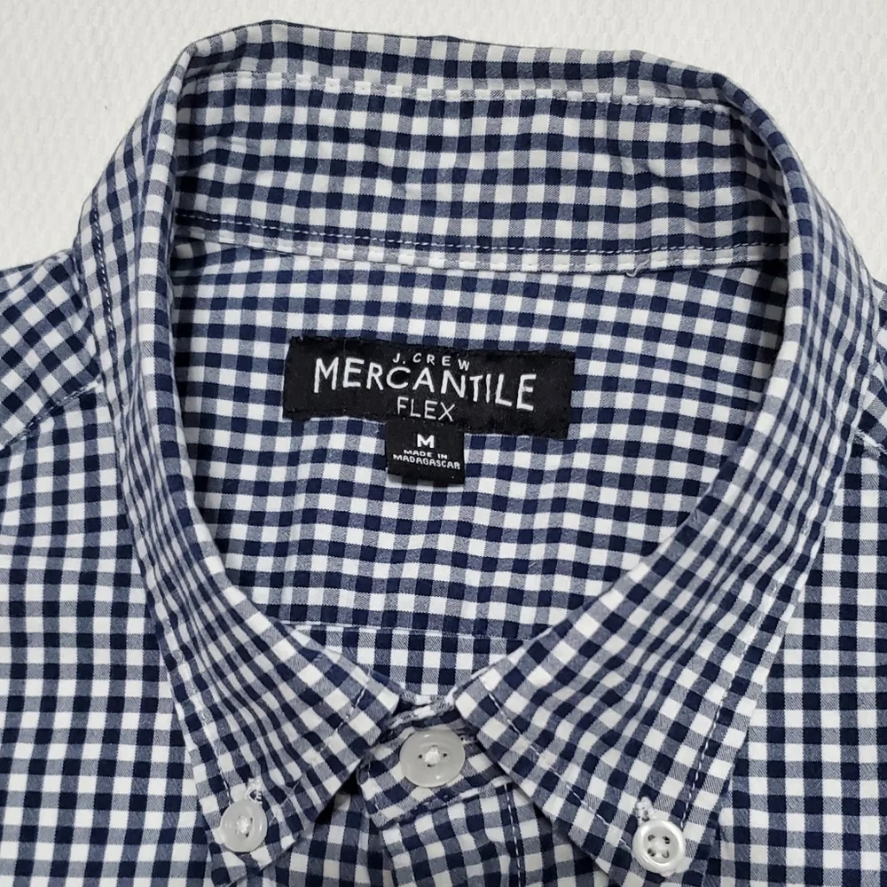 J. Crew Mercantile Flex Black White Gingham Long Sleeve Button Up Shirt Medium